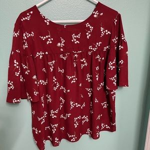 LOFT Red Blouse